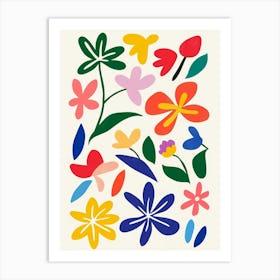 Flowers On A White Background 4 Art Print