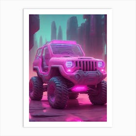 Pink Jeep 1 Art Print