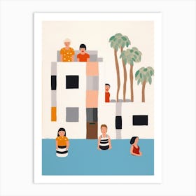 Fancy Los Angeles California, Tiny People And Illustration 1 Art Print