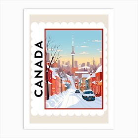 Retro Winter Stamp Poster Toronto Canada Art Print