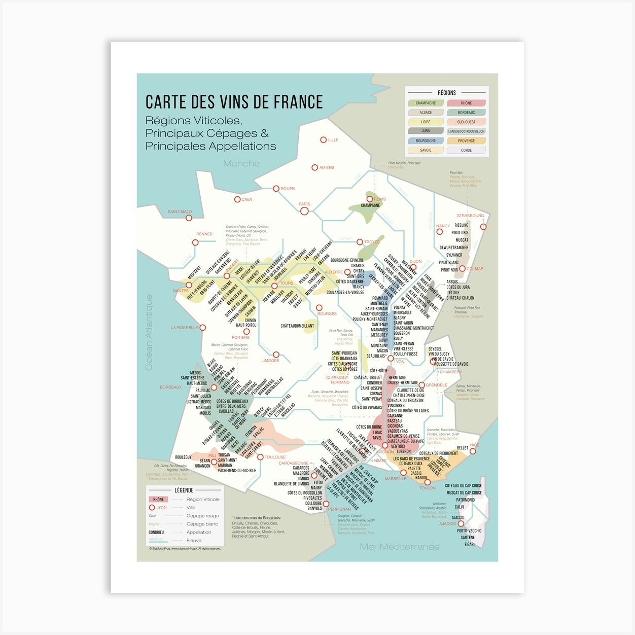 Carte Des Vins De France Art Print By Oh My Frog Fy Carte Des Vins De France Art Print By Oh My Frog Fy