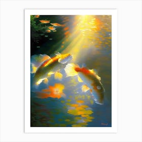 Kinsui Koi Fish Monet Style Classic Painting Art Print