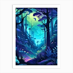 Jungle Night 1 Botanical Art Print 2 Art Print