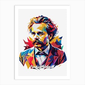 Friedrich Nietzsche 01 Portrait WPAP Pop Art Art Print