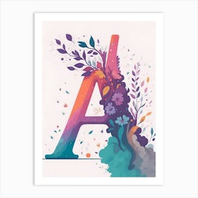 Colorful Letter A Illustration 123 Art Print