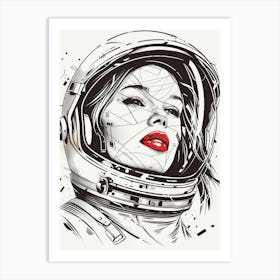 Girl In Spacesuit Art Print