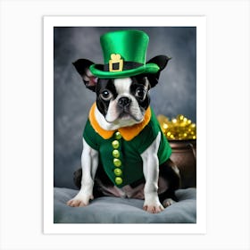 St Patrick'S Day Boston Terrier 8 Art Print