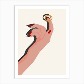 Hand with ring Art Print