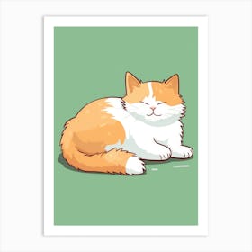 Cat Sleeping Art Print