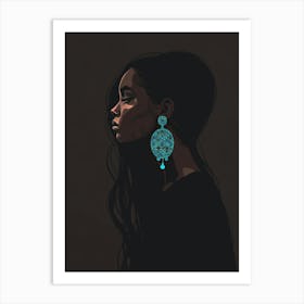 Portrait Of A Woman With Earrings 2 Art Print