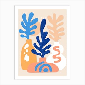 Vases With Plants Matisse Style Boho Art Print