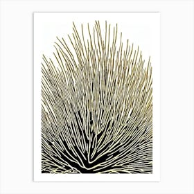 Acropora Gemmifera V Linocut Art Print