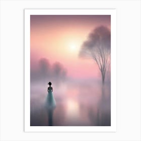 Girl In The Fog 1 Art Print