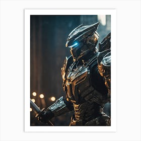 Robot Holding A Sword Art Print