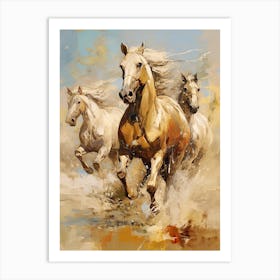 Horses Painting In Corsica, France 4 Art Print