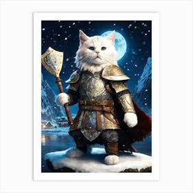 Cat In Armor 1 Art Print