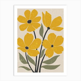 Vintage Yellow Flowers Art Print