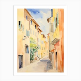 Prato, Italy Watercolour Streets 1 Art Print