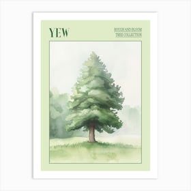 Yew Tree Atmospheric Watercolour Painting 3 Poster Art Print