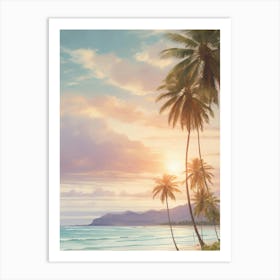 Sunset At The Beach Art Print