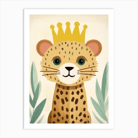 Little Cheetah 3 Wearing A Crown Art Print