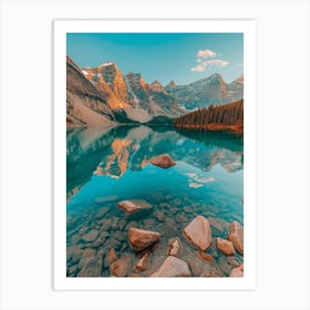 Sunrise At Lake Banff Art Print