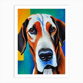 Black And Tan Coonhound Fauvist Style Dog Art Print
