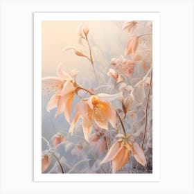 Frosty Botanical Winter Honeysuckle 3 Art Print