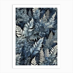 Blue Ferns Art Print 1 Art Print