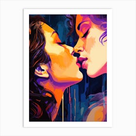 Kissing 2 Art Print