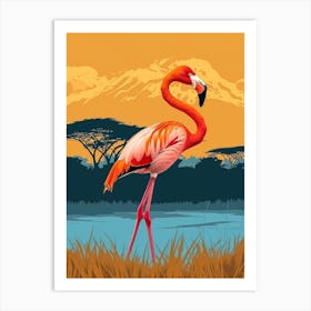 Greater Flamingo Lake Nakuru Nakuru Kenya Tropical Illustration 1 Art Print