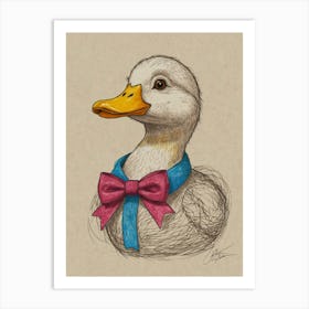 Duck With Bow Tie Art Print