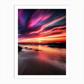 Sunset On The Beach 895 Art Print