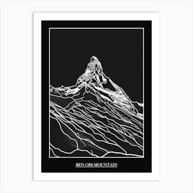 Ben Oss Mountain Line Drawing 4 Poster Art Print