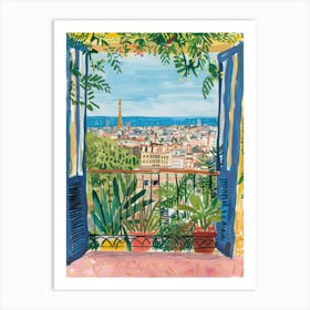 Travel Poster Happy Places Barcelona 1 Art Print