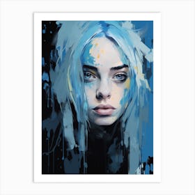 Billie Eilish Blue Portrait 5 Art Print