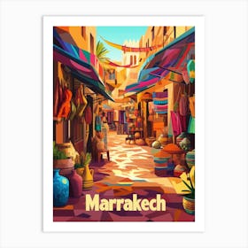 Aihrgdesign A 1970s Inspired Travel Poster For Marrakech Art Print