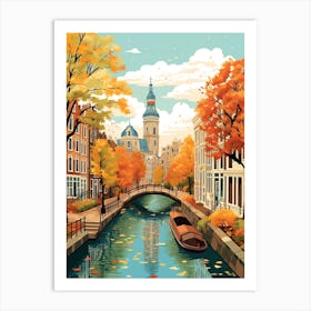 Amsterdam In Autumn Fall Travel Art 2 Art Print