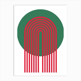 Red And Green Circle Art Print