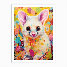  A Common Brushtail Possum Vibrant Paint Splash 2 Art Print