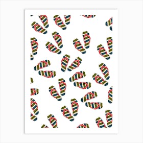 Striped Flip Flops pattern Art Print