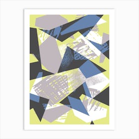Lime And Blue Shapes Art Print