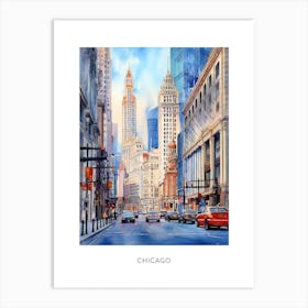 Chicago Watercolour Travel Poster 7 Art Print