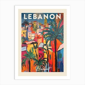 Beirut Lebanon 2 Fauvist Painting  Travel Poster Art Print
