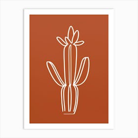 Cactus Line Drawing Gymnocalycium Cactus 2 Art Print