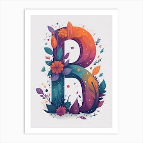 Colorful Letter B Illustration 50 Art Print