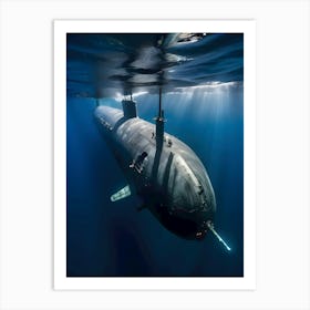 Submarine In The Water -Reimagined Art Print