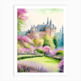 Biltmore Estate Gardens, Usa Pastel Watercolour Art Print