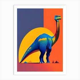 Hadrosaurus Primary Colours Dinosaur Art Print