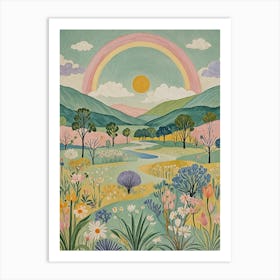 Whimsical Pastel Landscape Art Print